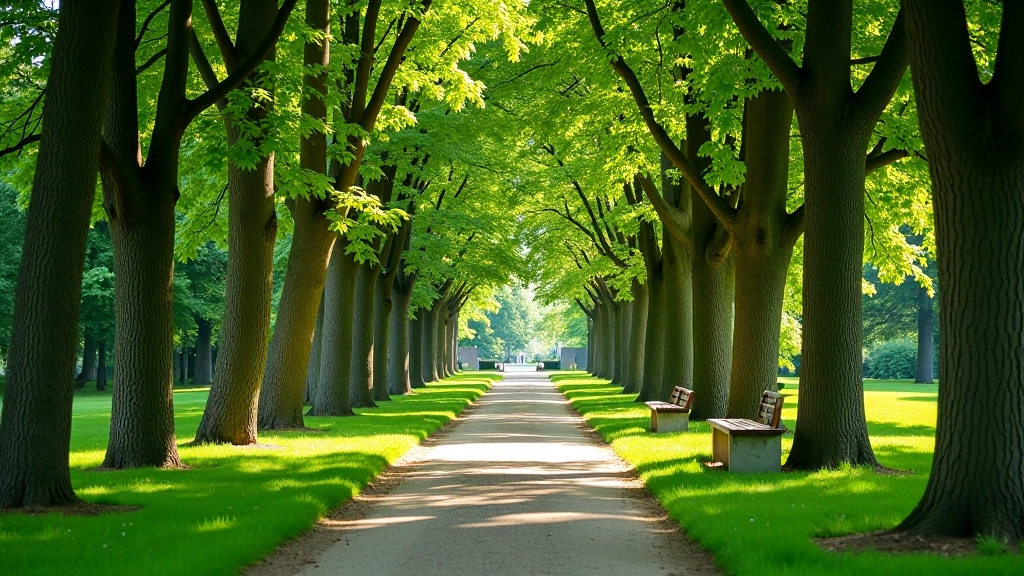 Košums Hortus botanicus vidējais dārzs ar skaistiem kokiem un savvaļas augiem